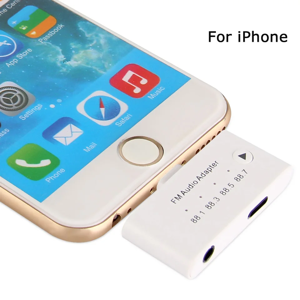 For iPhone Adapter 3 5mm Aux Jack Headphone Earphones Audio Splitter Charging Music For iphone X XS Max XR 8 Plus