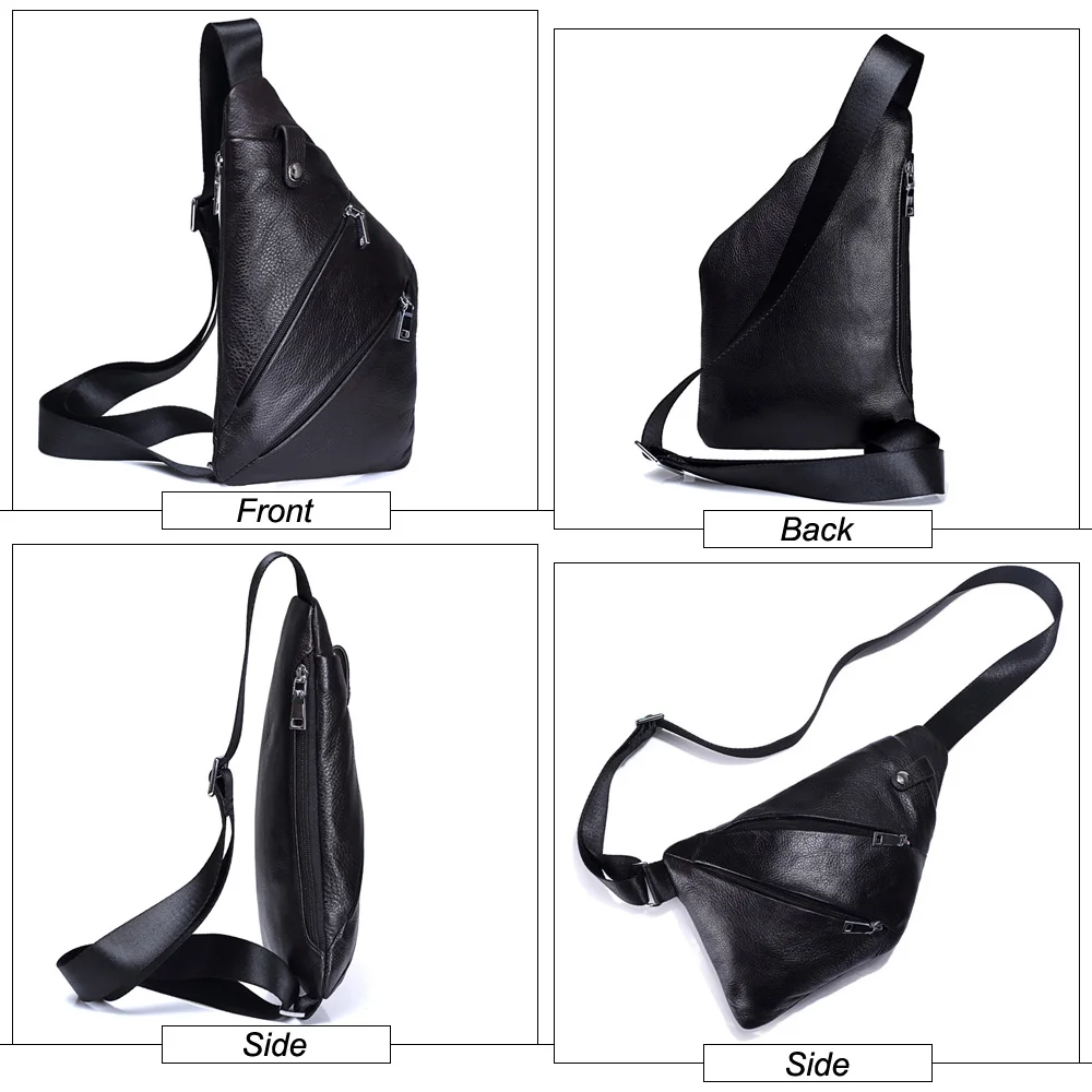 الأسوياء جديد جلد أصلي للرجال حقيبة صدر للرجال الأزياء Crossbody حقيبة الرجال حقيبة ساع جلد البقر السفر حزمة للذكور حقيبة كتف