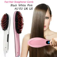 Hot Combs Electric Fast Hair Straightener Comb LCD Iron Brush Auto Massager Tool Electric Straightening Comb escova alisadora