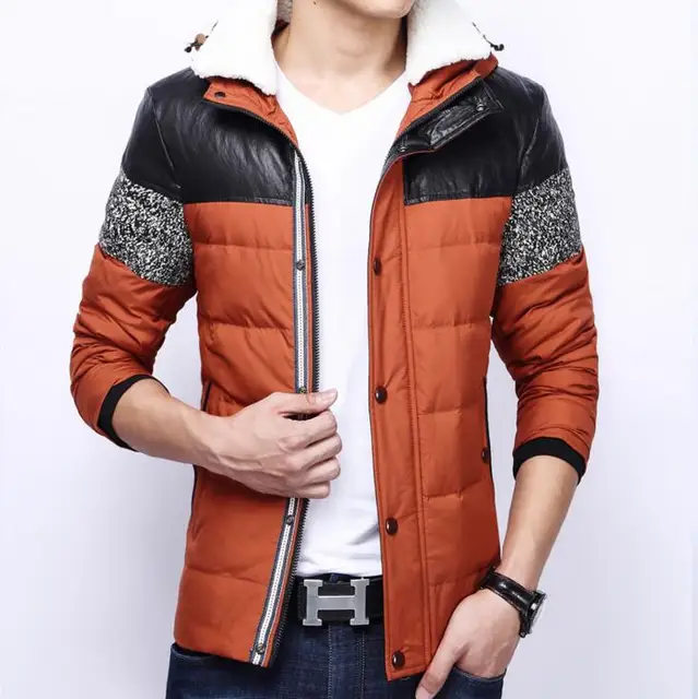 Top Quality Fashion Patchwork Color Outwear Jacket Professional Warm Fleece Winter Jacket Men 