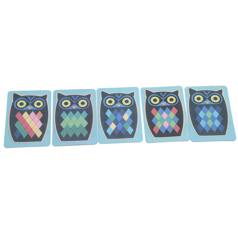 Мультяшная развивающая рыбка/сова деревянные игрушки для детей многофункциональные деревянные пазлы для раннего обучения - Цвет: Owl