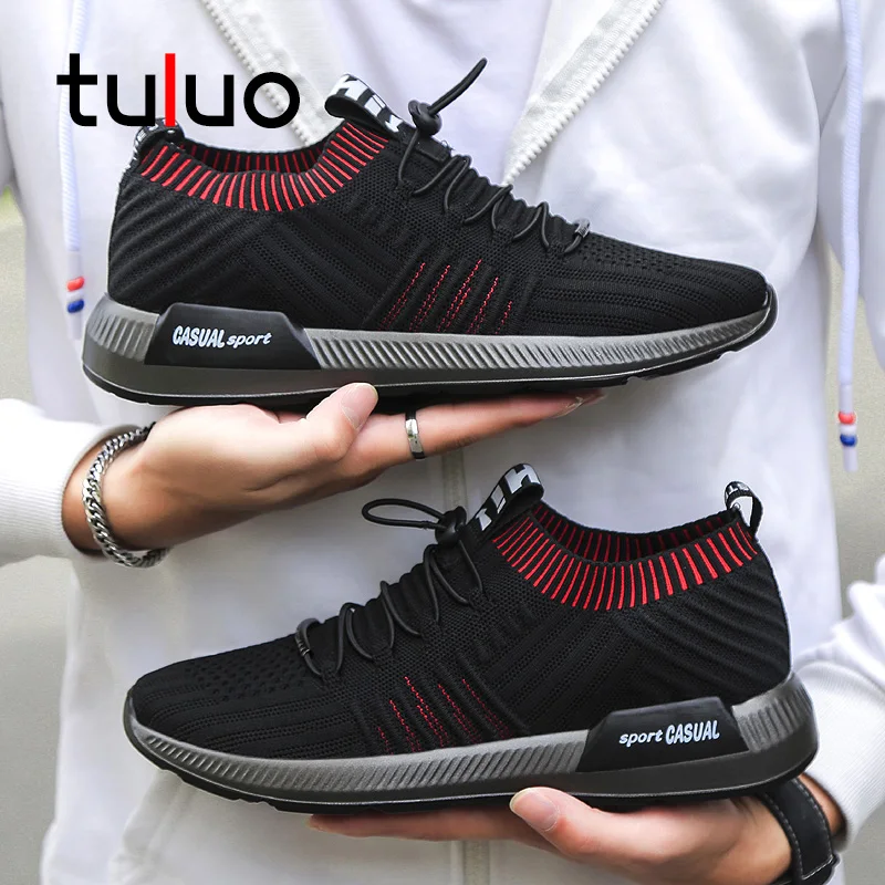 

TULUO New Light Weight Man Running Shoes Breathable Mesh Adult Men Sneakers Athletic Outdoor Chaussure Sport Homme Size39-45