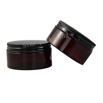 

20pcs 200g Travel Full Brown Empty Plastic Cosmetic Jar plastic Sample Makeup Sub-bottling nail powder case