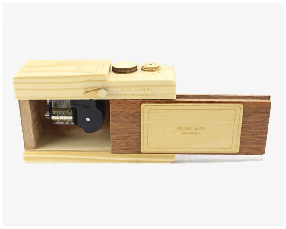 Wooden Clockwork Music Box Camera Module Christmas Ornaments Mechanism Castle In The SkySwan Lake Music Box Creative Gift Ideas (5)