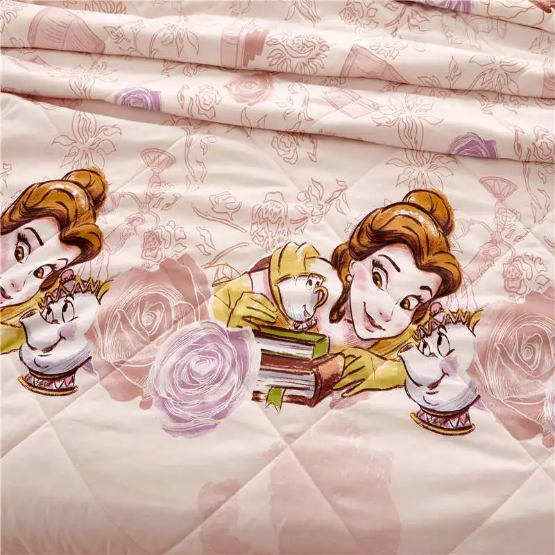 Disney Красавица и Чудовище Белль стеганые одеяла односпальные королева размер постельные принадлежности хлопчатобумажные покрывала Детские Девочки украшения в спальню