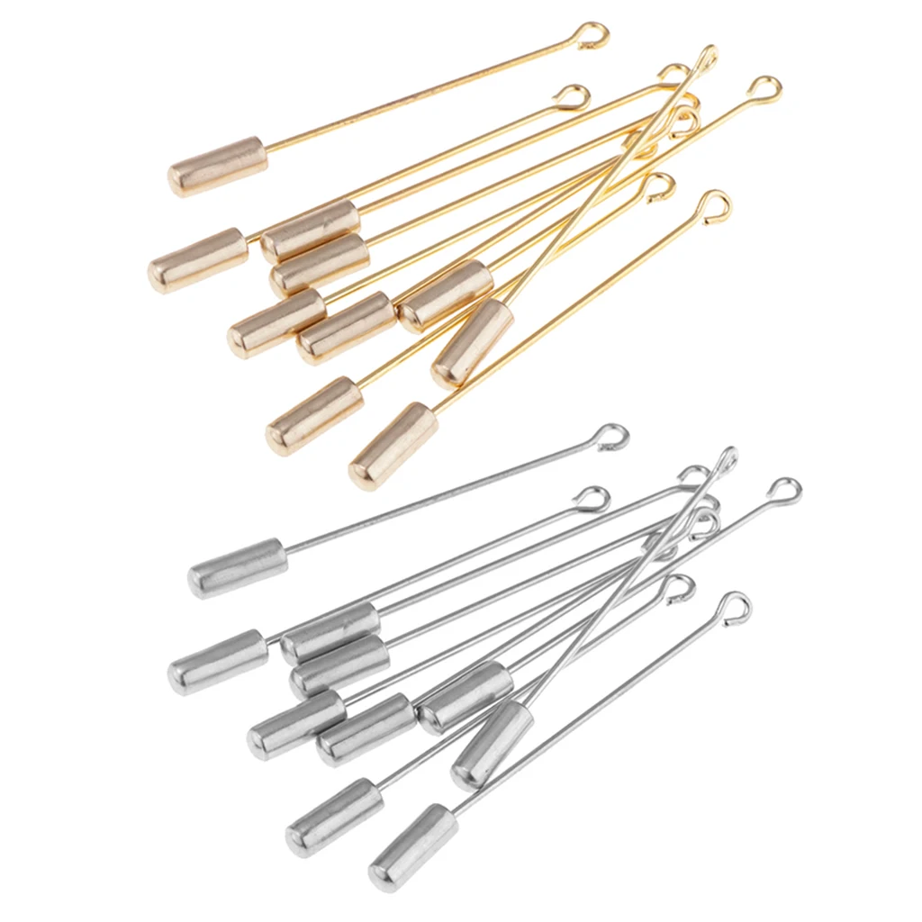 MagiDeal 20pcs Stainless Steel Long Needle Stick DIY Scarf Collar Lapel Pin Findings