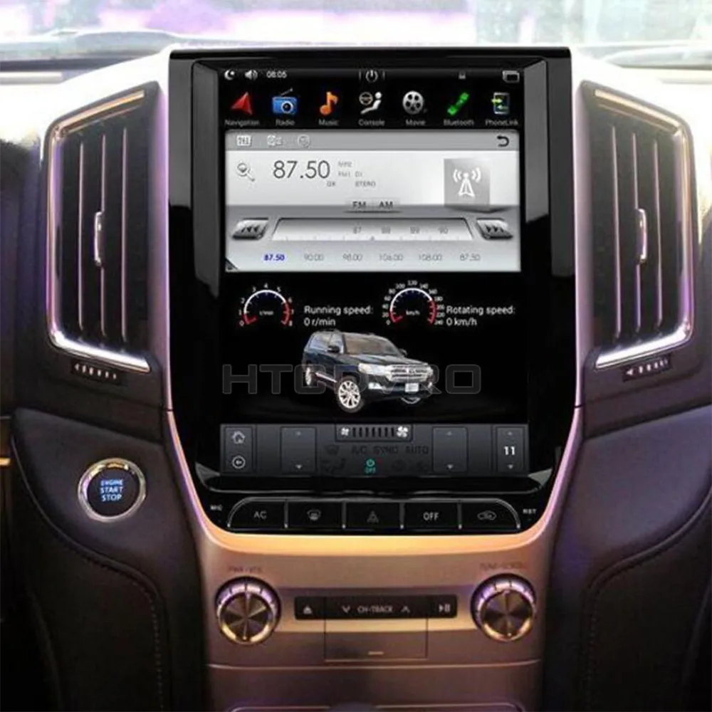 Cheap YMODVHT 12.1inch Telsa Style Vertical Screen Quad Core Android 7.1 2GB Car DVD GPS for Toyota Land Cruiser LC200 2016 2017 2018- 4