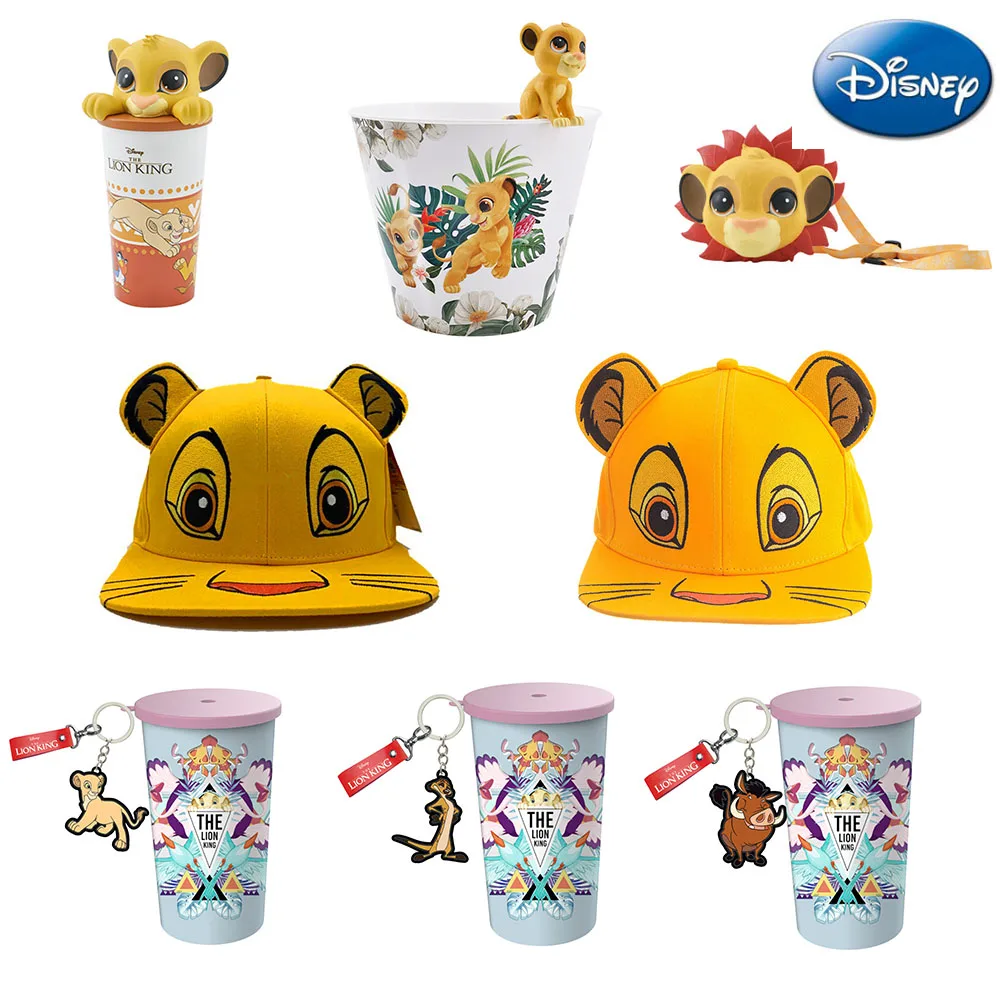 

2019 Genuine Disney THE LION KING Figure Cap Cup Toys Anime Movie The Lion King Simba Popcorn barrel Gift Toys for Children Funs