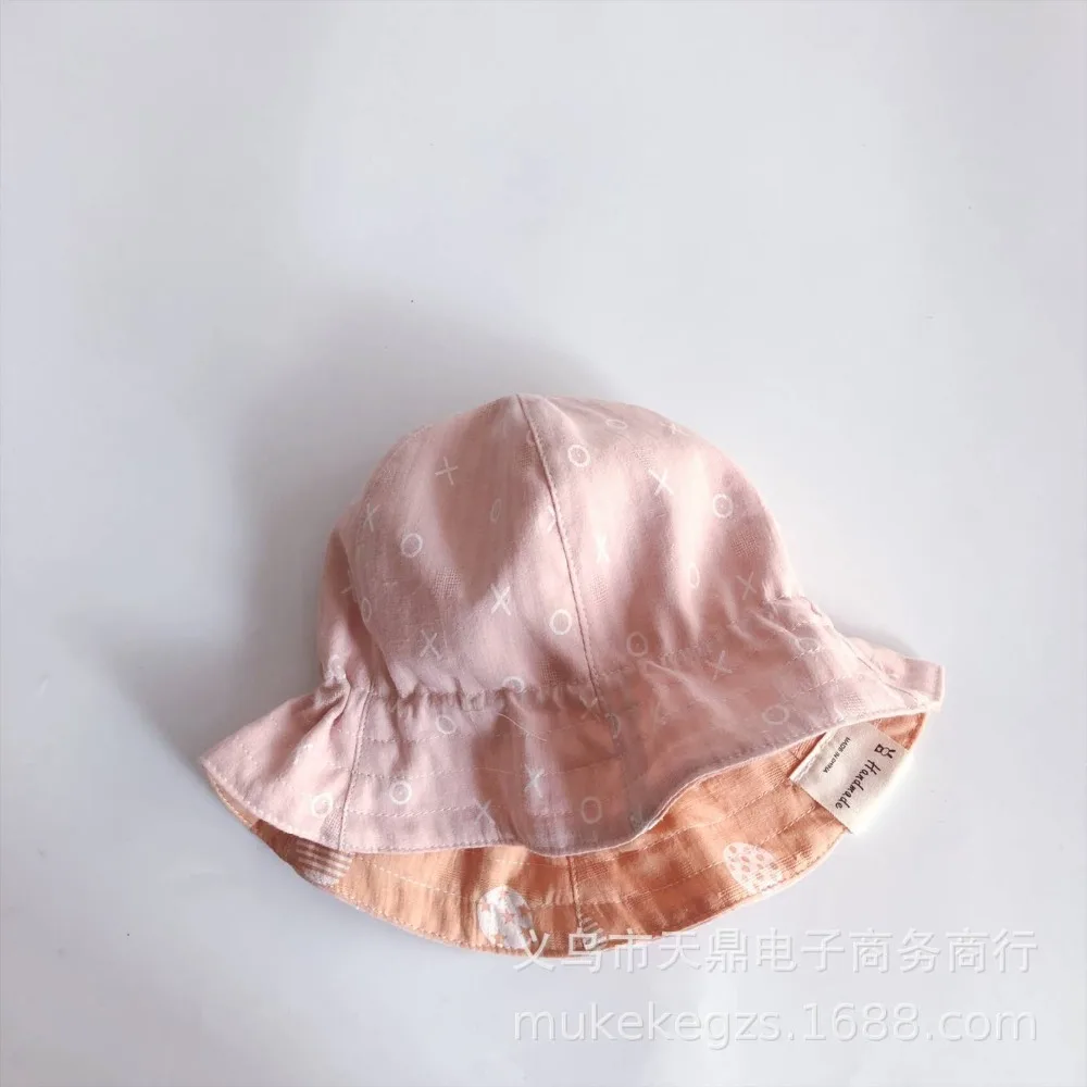 Детская Солнцезащитная шляпа, детские шляпы в горошек с принтом, уличная шапочка из хлопка для малышей от 0 до 2 лет, Прямая