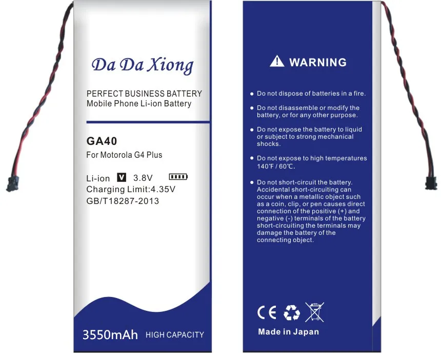 Da Xiong 3550mAh GA40 SNN5970A Аккумулятор для Motorola Moto G4 Plus GA40 аккумулятор для телефона