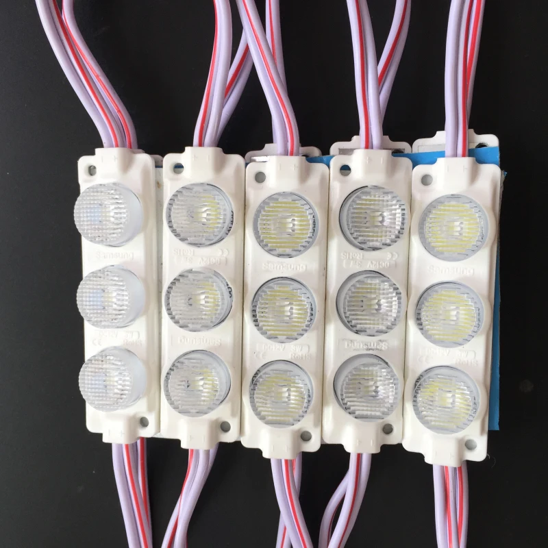 

20pcs New Super bright LED module DC12V waterproof 3LEDs Cold White led Module with lens ,Good heat dissipation