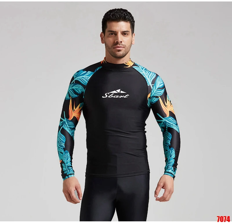SBART мужской купальник с длинными рукавами Рашгард для серфинга, супер эластичный Быстросохнущий солнцезащитный крем, Пляжная футболка для дайвинга