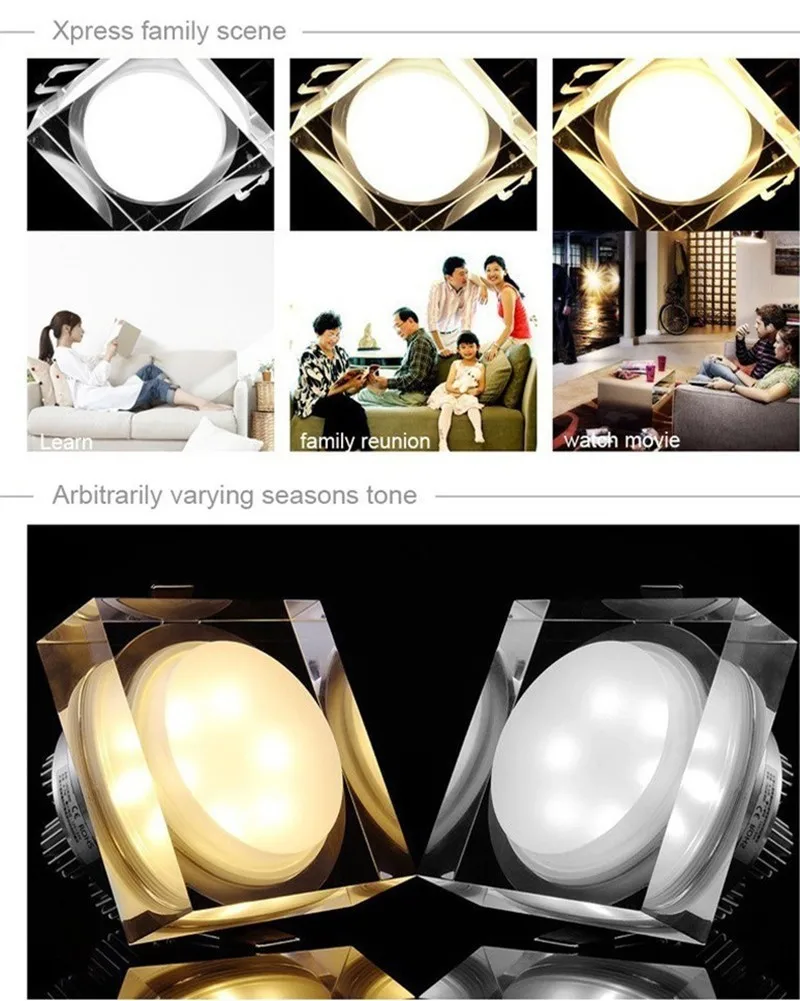[DBF] акриловый квадратный RGB светодиодный встраиваемый светильник 1 Вт 3 Вт 5 Вт 7 Вт светодиодный RGB Потолочное утопленное пятно светильник для внутреннего освещения домашний декор