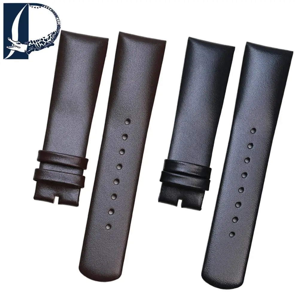 PESNO Suitable for Calvin Klein High Noon K8 Watch Strap Calf Skin Leather Wrist Band Black Dark Brown with Pin Buckle