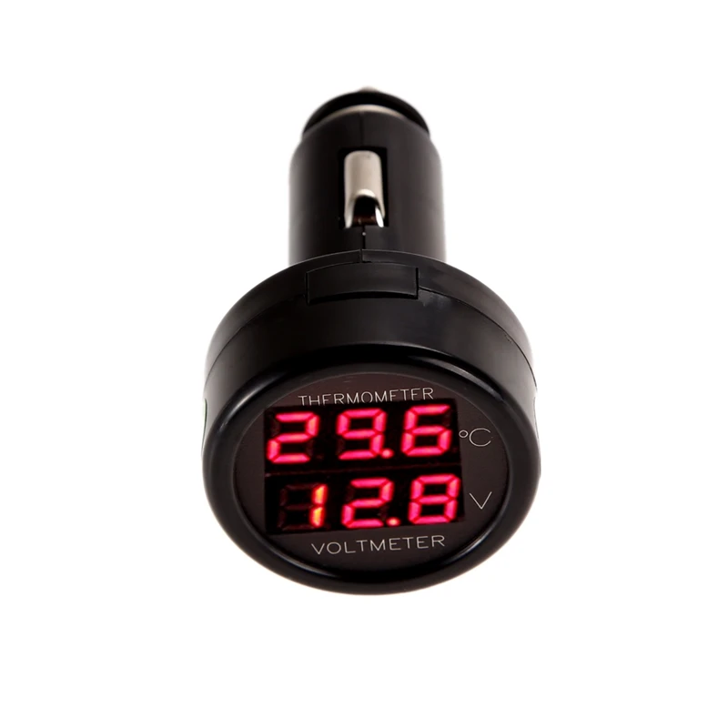 Buy 2 In 1 Car Auto Voltmeter 12V Dual Display LED