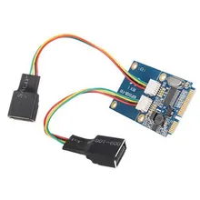 50pcs /lots Laptop Notebook PC Dual USB 2.0 Female to Mini PCI-E Express Adapter For USB Flash Disk & Wifi Wireless Card