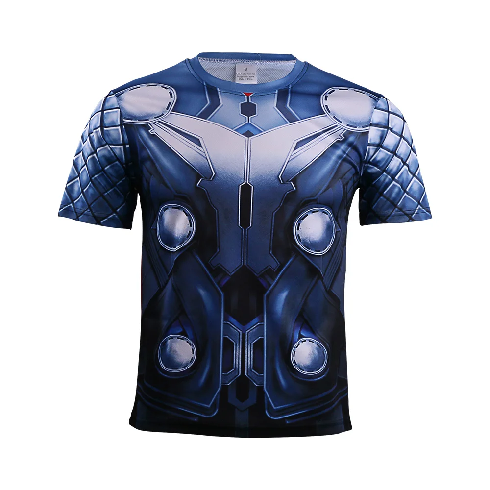 2017 Movie Thor 3 Ragnarok Chris Heimsworth T-shirt Short Sleeve Tee Superman Polyester Man Boy Cosplay Halloween Party (18)