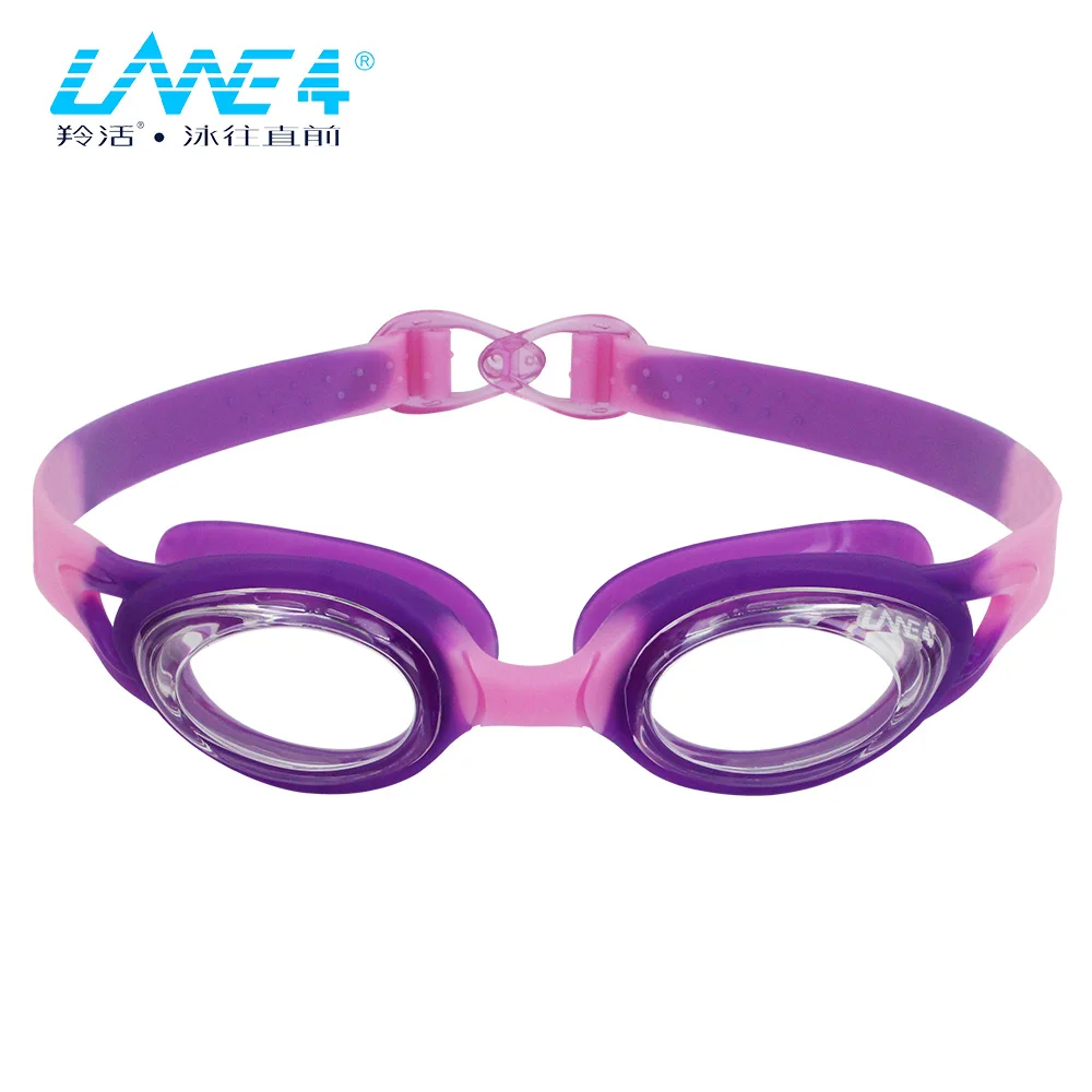 LANE4 детские плавательные очки Анти-туман УФ Защита водонепроницаемые очки для плавания для мальчиков девочек от 2 до 6 лет#335 очки - Цвет: clear pink purple