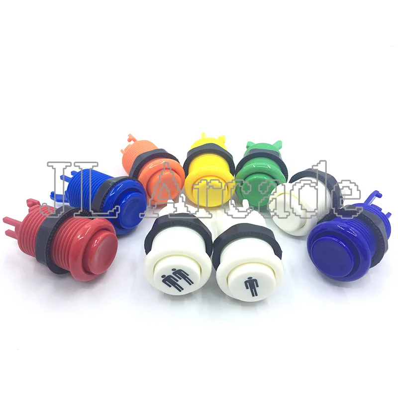 

9color 8pcs/lot American Jamma Arcade Long Push Button Durable HAPP Style Switch button with 3 terminal microswitch