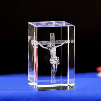 

1 pcs 3D Laser Crystal Religious Crystal Decoration bouddha statues paperweight christmas Gift
