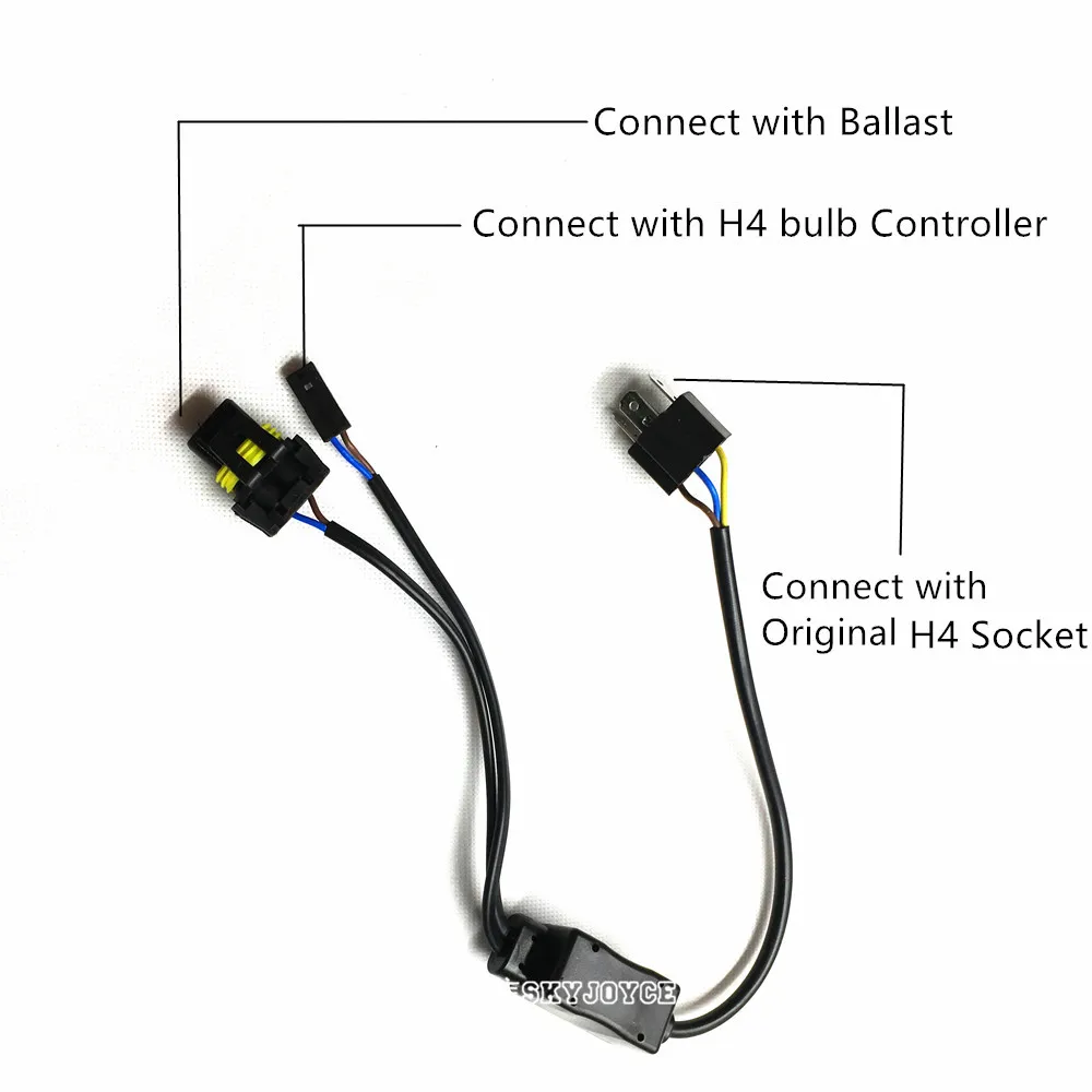 Universal H4 Hi-Lo Relay Wiring Harness controller HID projector lens Cables Wire Connector for One Auto Motor Headlamp Light H4 (2)