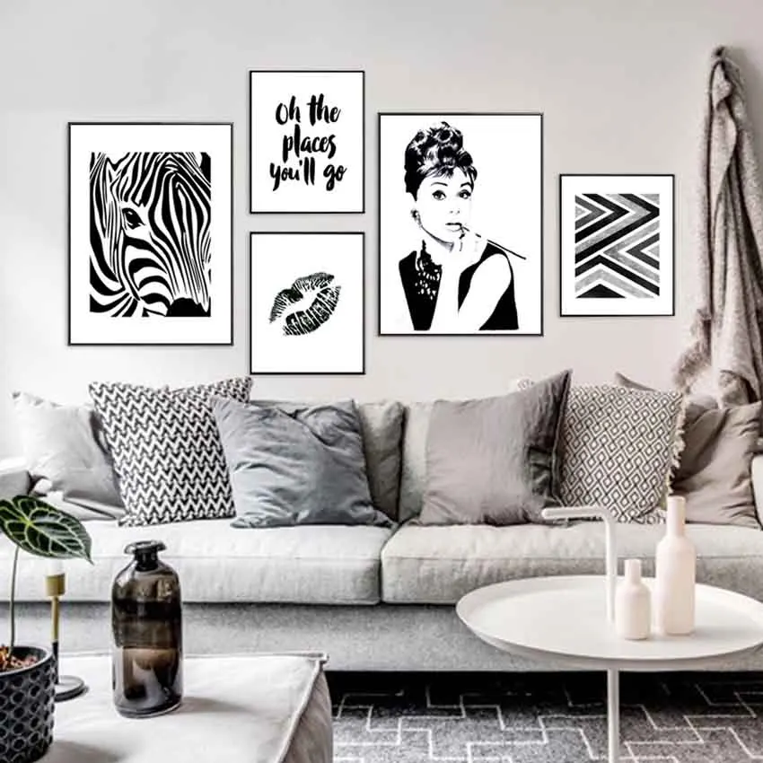 

Modern Zebra Character Letters Canvas Painting Posters Prints Home Study Decorative Painting Art Wall Hanging Picture Unframed