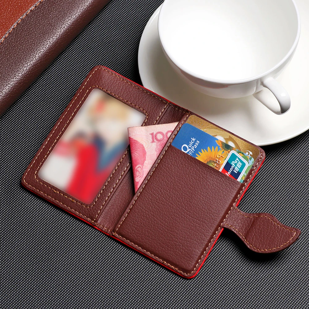 Кожаный мужской деловой бумажник для карт, тонкий футляр для кредитных карт, эластичный клей, удобный небольшой пакет для карт, карман для наличных денег