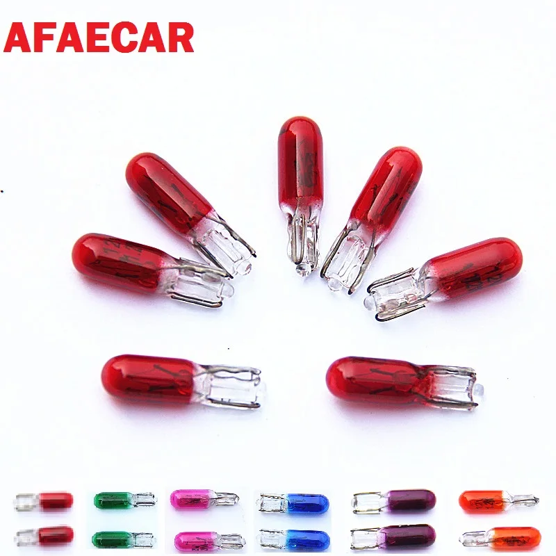 

AFAECAR 20 pcs T5 W2W 12V 1.2W car interior bulb dashboard warning indicator halogen lamp