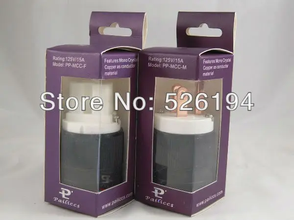 

Free shipping one pair Pailiccs Pure R-Copper Poles USA Power Plug+IEC power connector