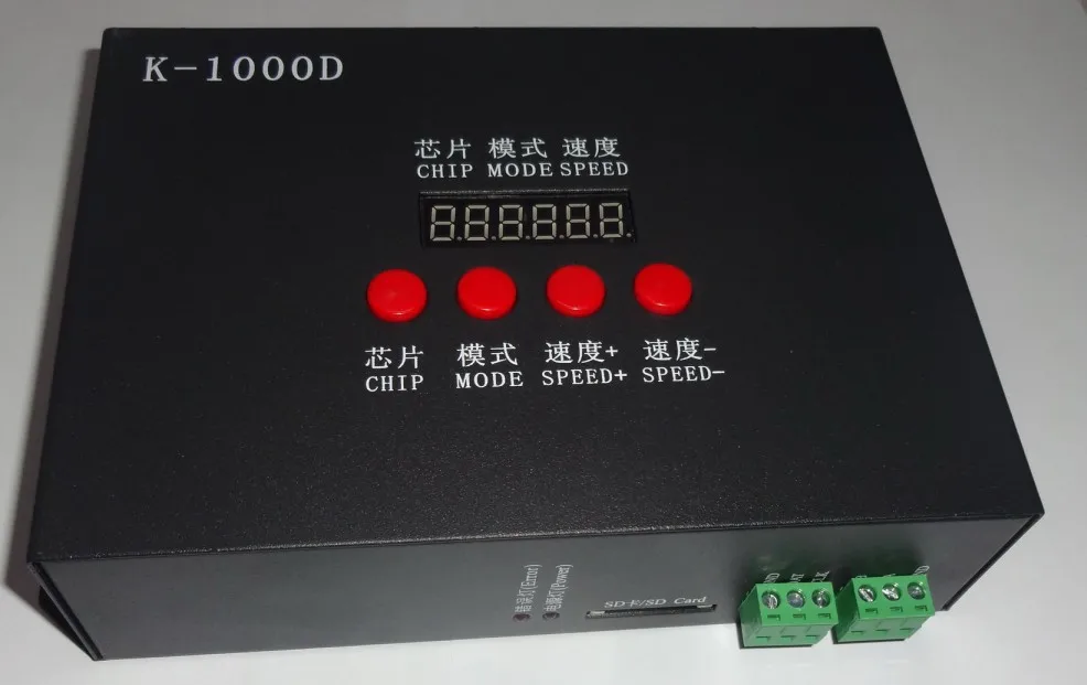 K-1000D; DMX SD card пикселей контроллер; Поддержка стандартного dmx512 чип/DMX512AP-N/WS2821A; drive1024pixel; с адрес Писатель функция