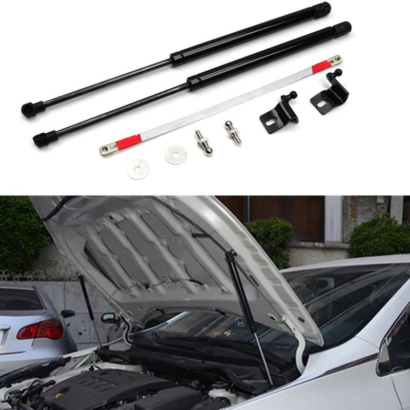 Stainless Black Engine Cover Supporting Rod Hydraulic Hood Support Poles Gas Springs For Toyota Corolla