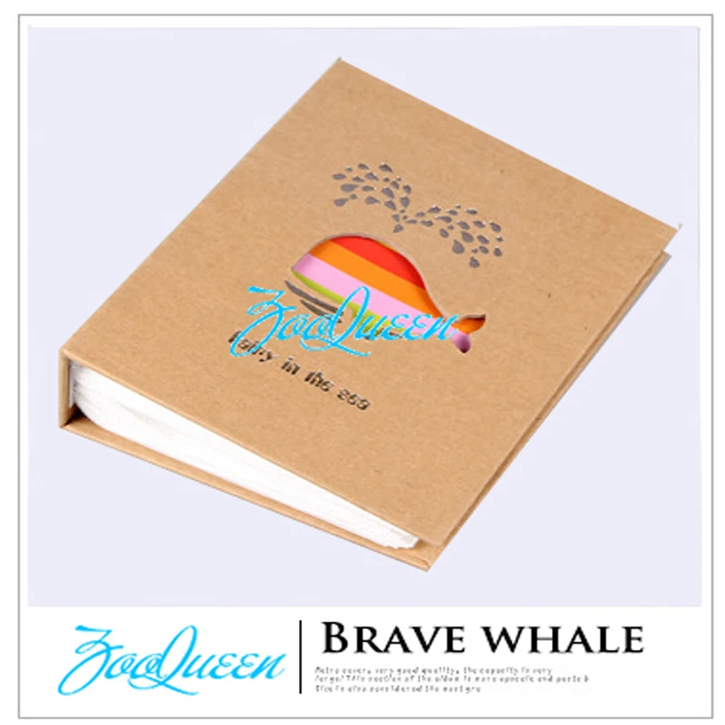 6 дюймов/100 шт. Карманный фотоальбом с прокладками, фотоальбом, альбом для хранения для мальчиков и девочек, детский подарок для скрапбукинга - Цвет: Brave Whale
