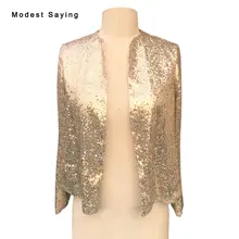 Роскошное блестящее свадебное с блестками с длинным рукавом болеро формальное высококачественное свадебное пальто болеро аксессуары для свадьбы JB85