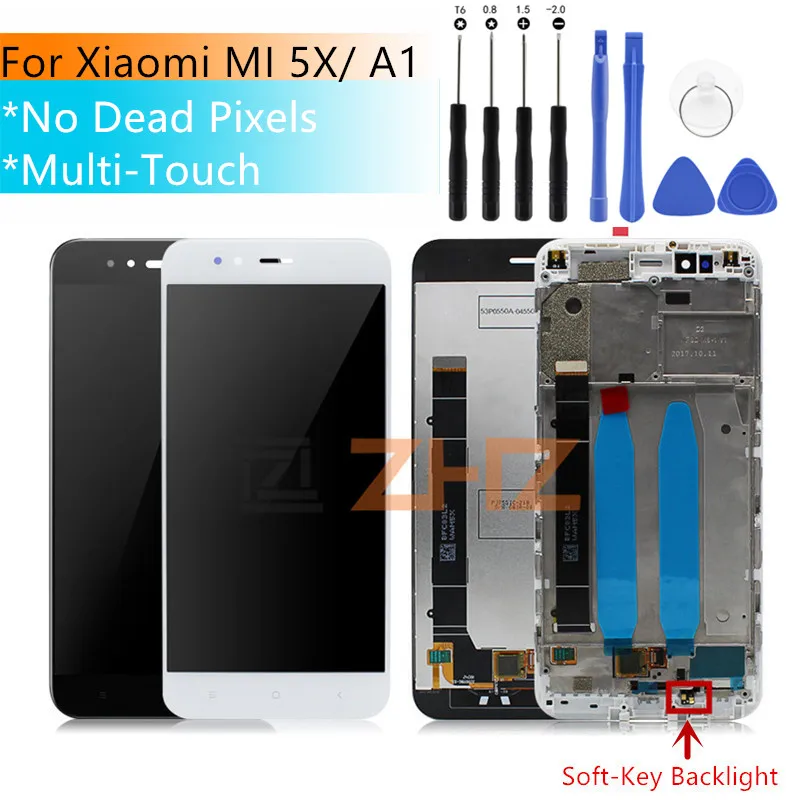 ЖК дисплей для Xiaomi Mi A1 MIA1 Mi5X 5X дигитайзер сенсорного экрана в сборе с рамкой