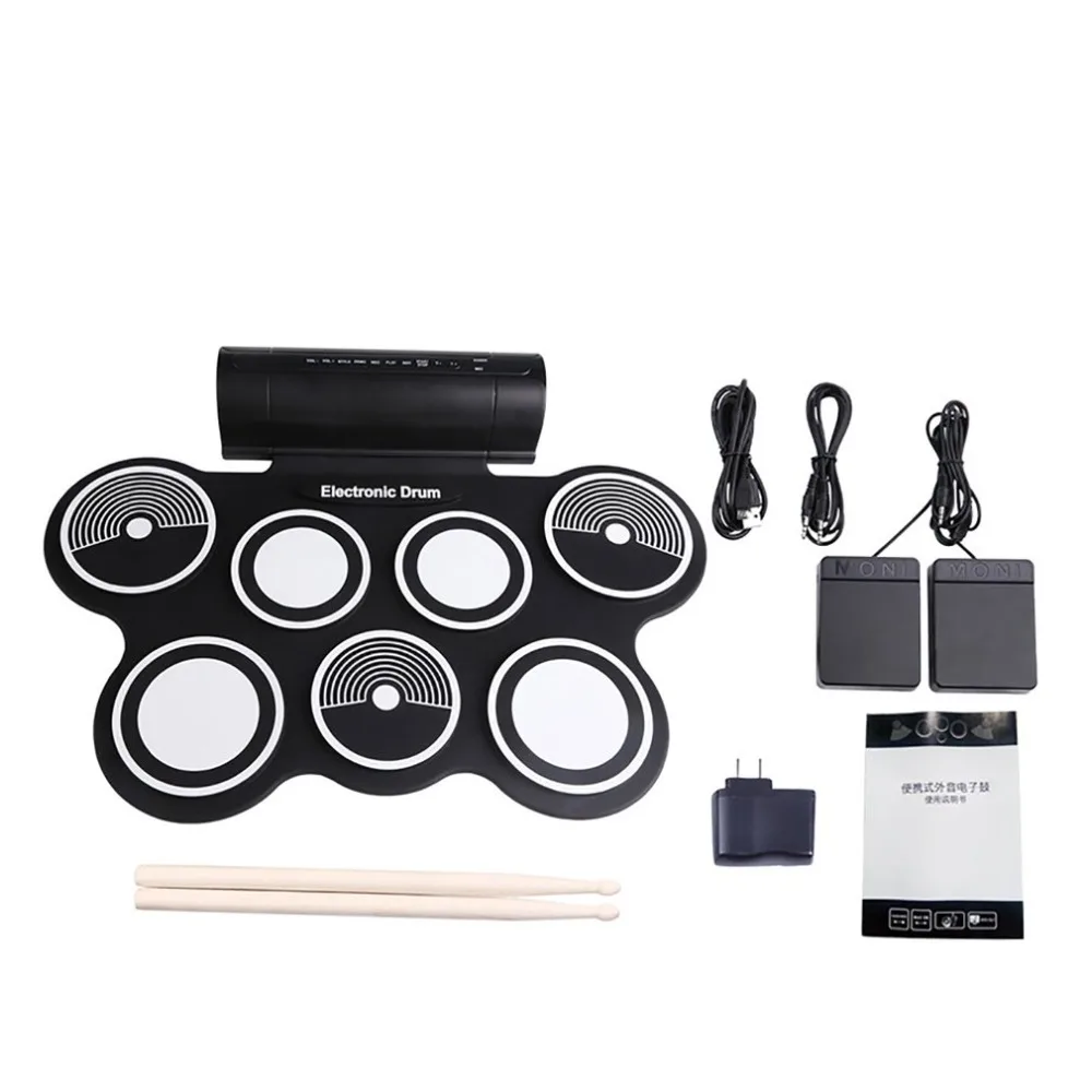 

Digital Foldable Electric drum Pad Musical Instrument Electronic MIDI Drum set Silicon Roll-up Drum Kit Sticks