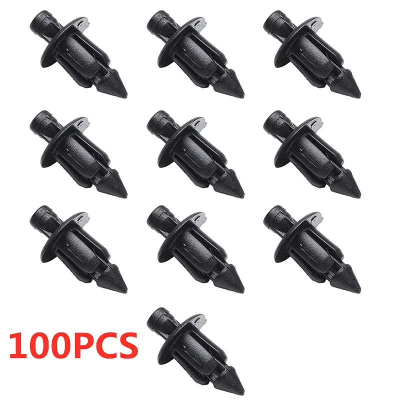 

DropShipping 100Pcs 6mm Black Rivet Fairing Body Trim Panel Fastener Screw Clips for Honda ATV Motorcycle Accessories Parts