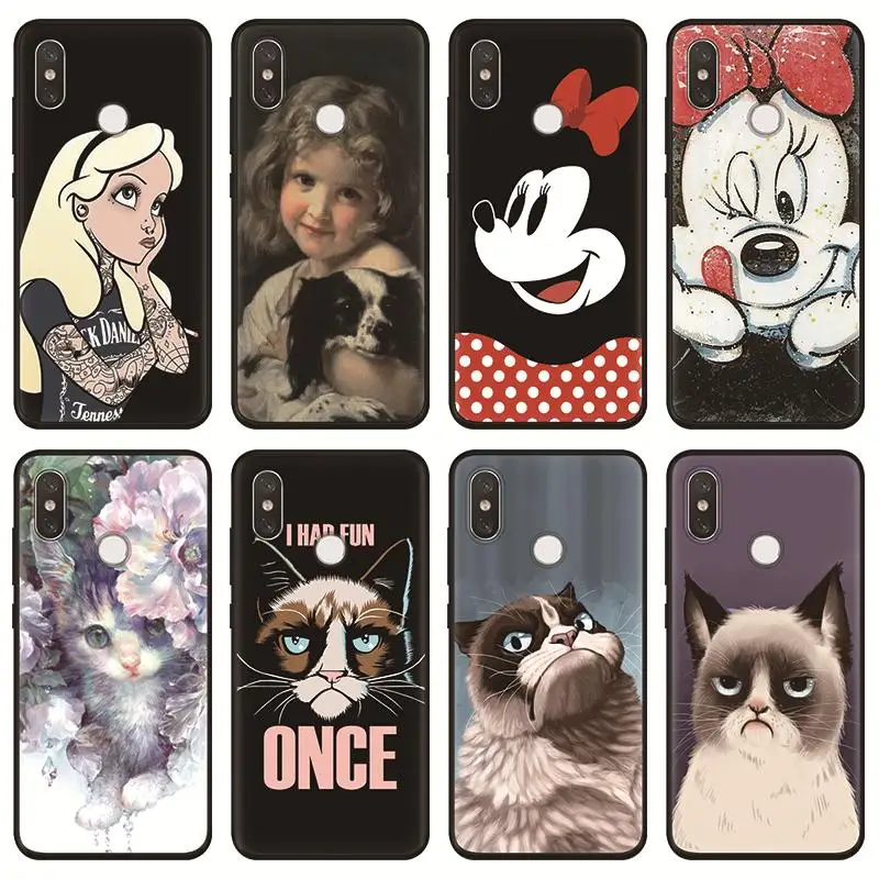 

Cute Cat Case For Xiaomi Redmi Note 7 S2 5 6 7S Plus 3 3S 4 Pro 4A 4X 5A 6A Mi Pocophone F1 8 Lite 9 A1 A2 5X 6X Silicone Case