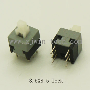 

200pcs/lot self-locking switch push button tact swith 6pin size 8.5mmx8.5mm