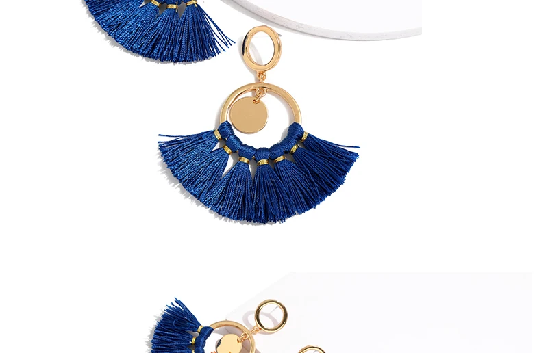 Bohemian Fringed Tassel Earrings Wedding Orange Hanging Earrings for Women Punk Statement Drop Earings Fashion Jewelry (4)