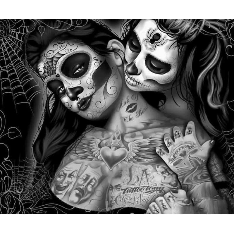 

5D Diy Diamond Painting Skull Woman Embroidery Cross Stitch 5D Home Decor Gift