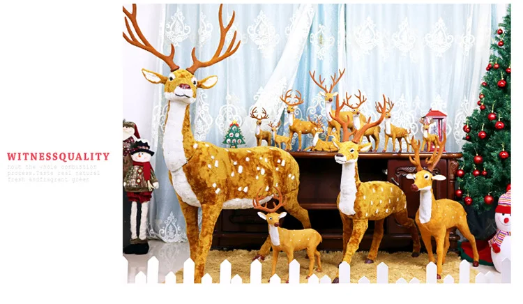 Рождественский олень пух настоящая жизнь олень Слива олень Рождественская елка украшения окно сцена макет реквизит Счастливого Рождества детские игрушки