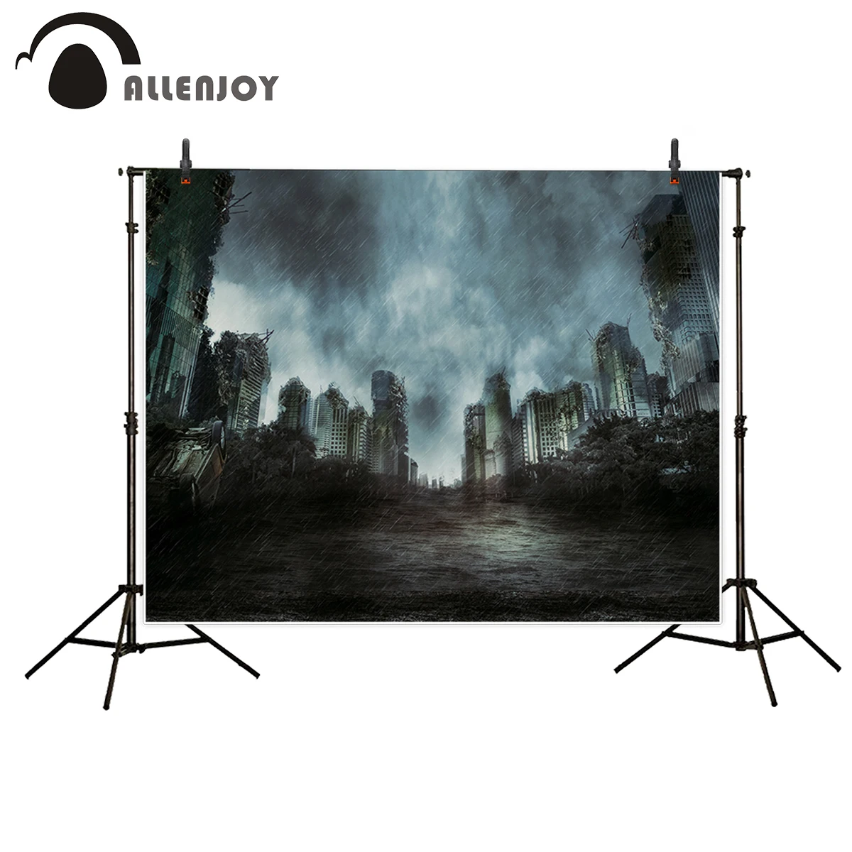 

Allenjoy photography backdrop Cloudy city Ruin Tree Realism cruel Lonely cold silence background photo studio camera fotografica