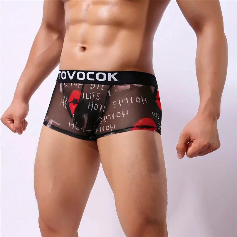 Printed boxer briefs Mens Sexy Printed Underwear Shorts Men Boxers Underpants Soft Briefs mens Underpants #2h25 (6)