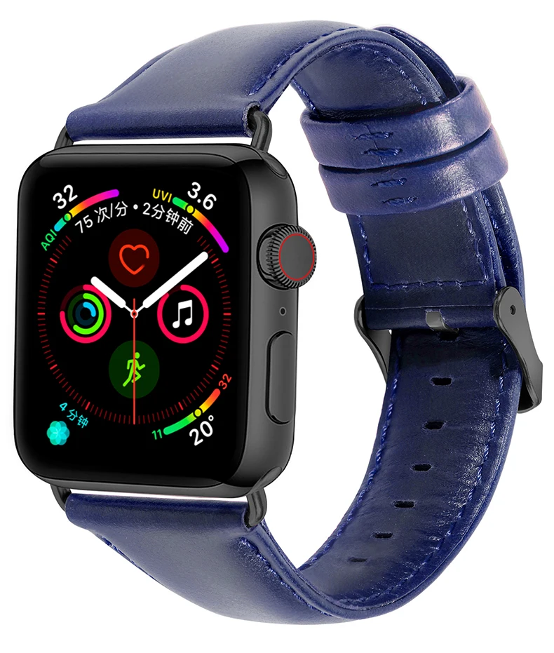 Ремешок из натуральной кожи для apple watch, ремешок для apple Watch 5, 4, 44 мм, 40 мм, правильный iwatch band 3, 2, 1, 42 мм, 38 мм, браслет для часов