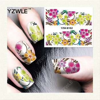 YZWLE 1 Sheet DIY Decals Nails Art Water Transfer Printing Stickers Accessories For Manicure Salon  YZW-8162