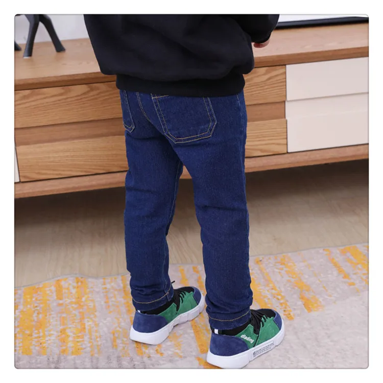 1-6 y children baby boy denim jeans winter pants velvet thick warm trousers kids clothes toddler jeans elastic waist On Sales (1)