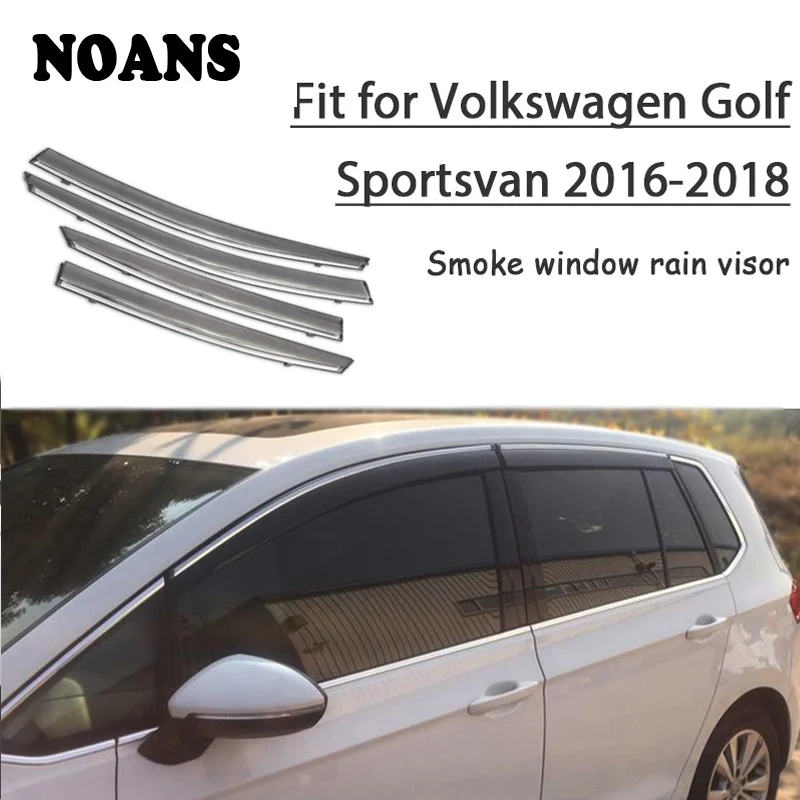 

NOANS 4pcs stickers For Volkswagen VW Golf Sportsvan/SV 2016-18 Car Styling Accessories Windows Sun Rain Visor Door Shield Trim