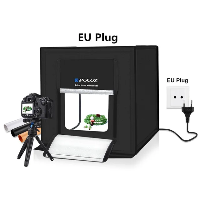 Фотография СВЕТОДИОДНЫЙ световой короб фотостудия коробка люсис привело свет мягкая коробка освещение студия съёмка палатка комплект Студия фото лайтрум - Цвет: EU Plug