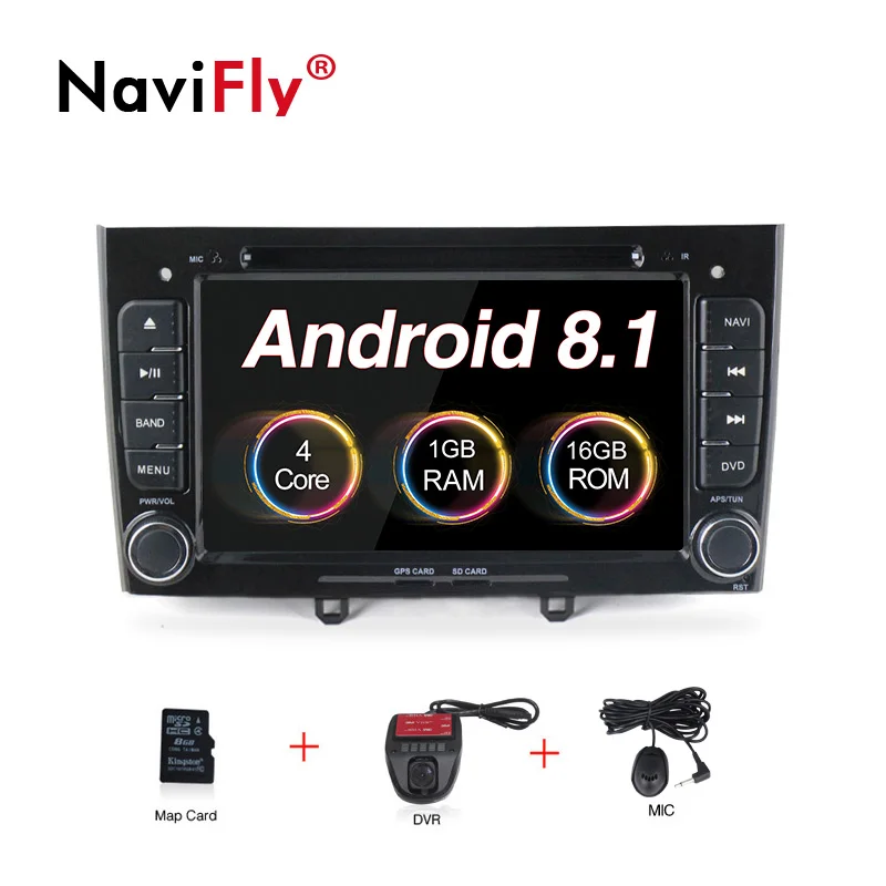 Android 8,0 четырехъядерный автомобильный dvd-плеер gps Navi для peugeot 408 для peugeot 308 308SW аудио Радио стерео головное устройство - Цвет: Car dvd DVR B