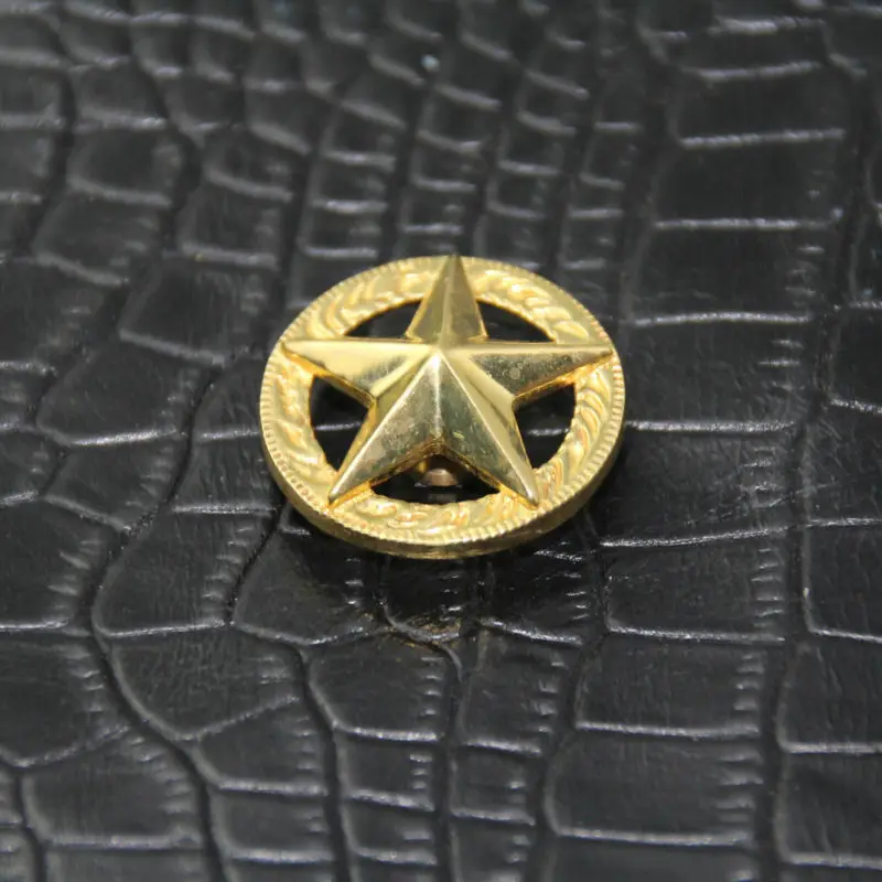 (RM27) 3pc 1 1/8'' (28mm) 3 D Texas Star Conchos Solid Brass Conchos Leathercraftin Buttons
